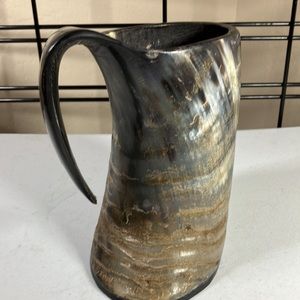 NWOT ALEHORN Genuine Ox Horn Drinking Tankard, Do It Like A Viking, Unique Gift